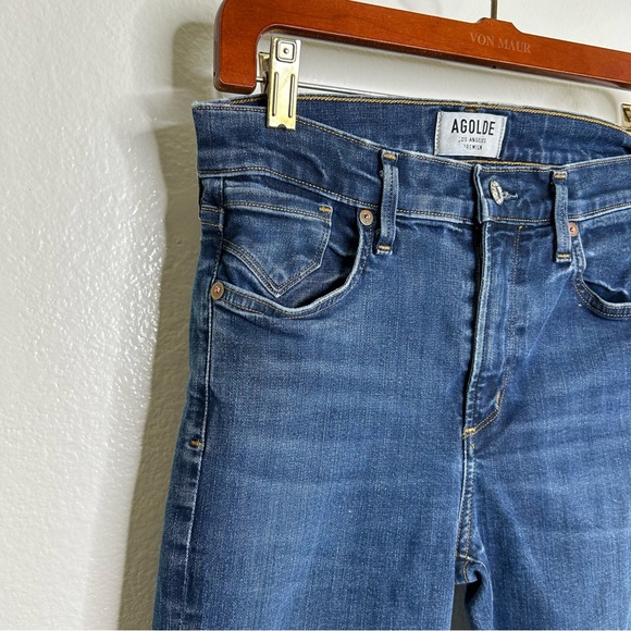 AGOLDE High Rise Dark Wash Skinny Jean 27 - Picture 5 of 15